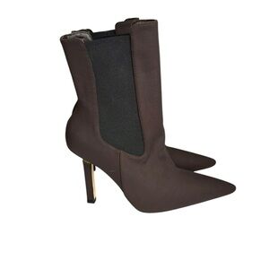 GOOD AMERICAN High Kickstand Boots Chocolate Neoprene Size 7